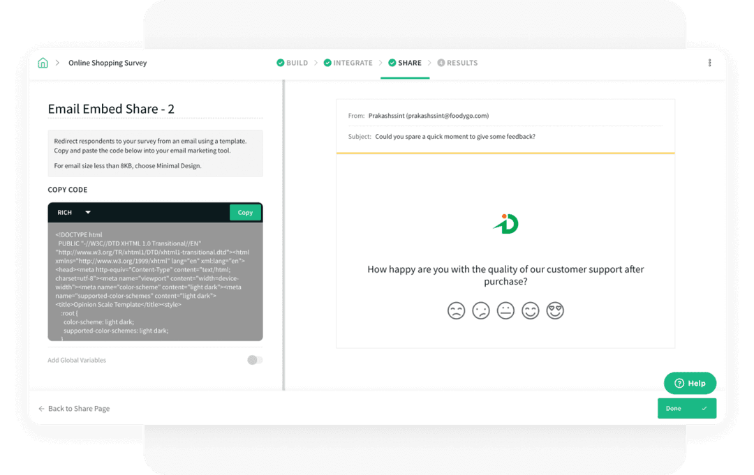 Email embed