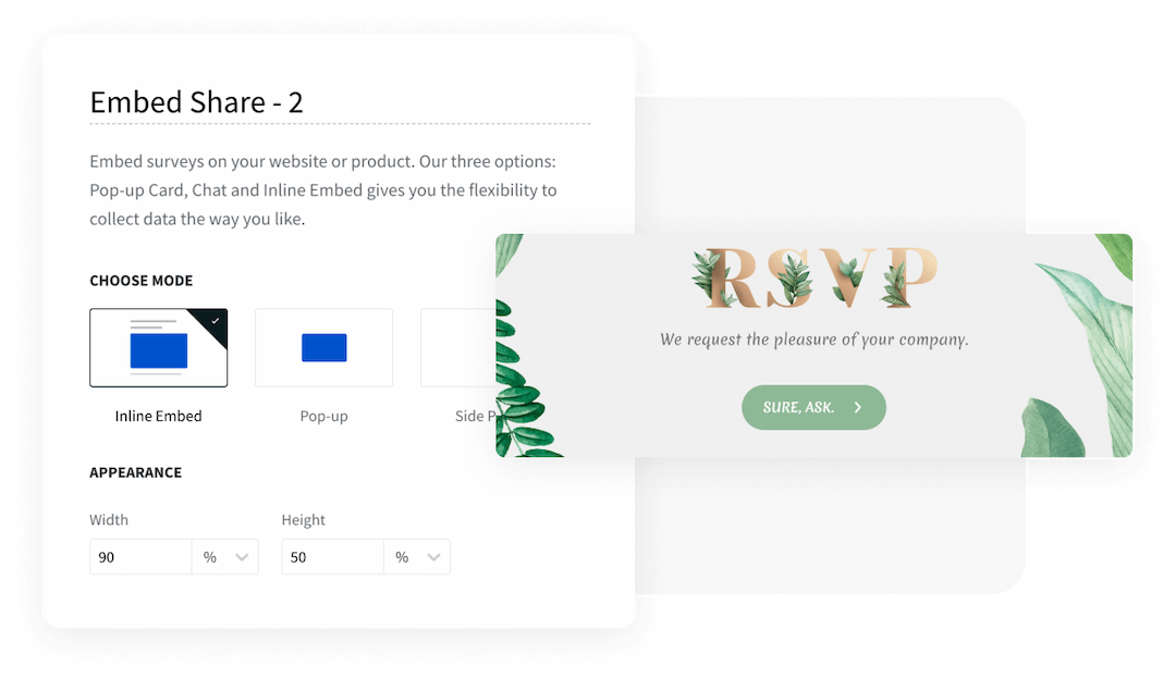 Seamless inline survey embed Seamless inline survey embed